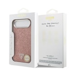 Apple iPhone 17 Air Kılıf Guess Orjinal Lisanslı M-safe Şarj Özellikli Metal Kamera Çerçeveli Üçgen Logolu Glitter Kapak