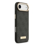 Apple iPhone 17 Air Kılıf Guess Orjinal Lisanslı M-safe Şarj Özellikli 4G Desenli PU Metal Plaka Klasik Logolu Kapak