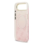 Apple iPhone 17 Air Kılıf Guess Orjinal Lisanslı M-safe Şarj Özellikli 4G Desenli Simli Silikon Kapak