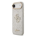 Apple iPhone 17 Air Kılıf Guess Orjinal Lisanslı 4G Büyük Metal Kamera Çerçeveli ve Logolu Glitter Kapak