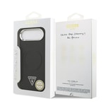 Apple iPhone 17 Air Kılıf Guess Orjinal Lisanslı M-safe Şarj Özellikli PU Deri Metal Kamera Çerçeveli Üçgen Logolu Kapak