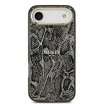 Apple iPhone 17 Air Kılıf Guess Orjinal Lisanslı M-safe Şarj Özellikli Yazı Logolu Python Desenli Kapak