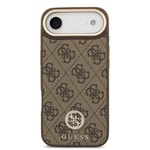 Apple iPhone 17 Air Kılıf Guess Orjinal Lisanslı M-safe Şarj Özellikli Gold Metal Kamera Çerçeveli Taşlı 4G Logolu Kapak