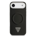 Apple iPhone 17 Air Kılıf Guess Orjinal Lisanslı M-safe Şarj Özellikli PU Deri Metal Kamera Çerçeveli Üçgen Logolu Kapak