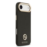 Apple iPhone 17 Air Kılıf Guess Orjinal Lisanslı M-safe Şarj Özellikli Grained Yazı ve Taşlı 4G Logolu Kapak
