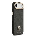 Apple iPhone 17 Air Kılıf Guess Orjinal Lisanslı M-safe Şarj Özellikli Gold Metal Kamera Çerçeveli Taşlı 4G Logolu Kapak