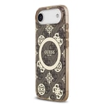 Apple iPhone 17 Air Kılıf Guess Orjinal Lisanslı M-safe Şarj Özellikli IML Peony ve 4G Desenli Klasik Logolu Kapak