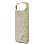 Apple iPhone 17 Air Kılıf Guess Orjinal Lisanslı M-safe Şarj Özellikli Metal Kamera Çerçeveli Üçgen Logolu Glitter Kapak
