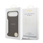 Apple iPhone 17 Air Kılıf Guess Orjinal Lisanslı M-safe Şarj Özellikli Klasik Yazı Logolu PU Deri Kapak