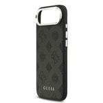 Apple iPhone 17 Air Kılıf Guess Orjinal Lisanslı M-safe Şarj Özellikli Sıcak Baskılı Klasik Yazı Logolu PU Deri Peony Kapak