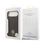 Apple iPhone 17 Air Kılıf Guess Orjinal Lisanslı M-safe Şarj Özellikli Grained Yazı ve Taşlı 4G Logolu Kapak