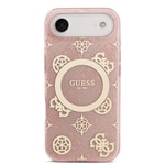 Apple iPhone 17 Air Kılıf Guess Orjinal Lisanslı M-safe Şarj Özellikli IML Peony ve 4G Desenli Klasik Logolu Kapak