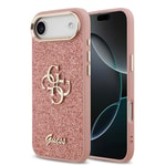 Apple iPhone 17 Air Kılıf Guess Orjinal Lisanslı 4G Büyük Metal Kamera Çerçeveli ve Logolu Glitter Kapak