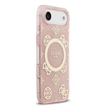 Apple iPhone 17 Air Kılıf Guess Orjinal Lisanslı M-safe Şarj Özellikli IML Peony ve 4G Desenli Klasik Logolu Kapak