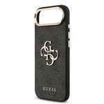 Apple iPhone 17 Air Kılıf Guess Orjinal Lisanslı Gold Metal Kamera Çerçeveli 4G Desenli Metal Büyük 4G ve Yazı Logolu Kapak