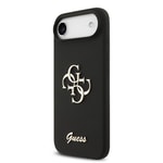 Apple iPhone 17 Air Kılıf Guess Orjinal Lisanslı M-safe Şarj Özellikli Simli Çiçek Desenli Metal Kamera Çerçeveli Üçgen Logolu Kapak