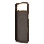 Apple iPhone 17 Air Kılıf Guess Orjinal Lisanslı M-safe Şarj Özellikli Grained Yazı ve Taşlı 4G Logolu Kapak