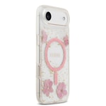 Apple iPhone 17 Air Kılıf Guess Orjinal Lisanslı M-safe Şarj Özellikli Transparan Resin Flowers Kapak