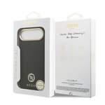 Apple iPhone 17 Air Kılıf Guess Orjinal Lisanslı M-safe Şarj Özellikli Grained Yazı ve Taşlı 4G Logolu Kapak