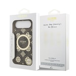 Apple iPhone 17 Air Kılıf Guess Orjinal Lisanslı M-safe Şarj Özellikli IML Peony ve 4G Desenli Klasik Logolu Kapak