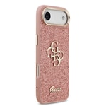 Apple iPhone 17 Air Kılıf Guess Orjinal Lisanslı 4G Büyük Metal Kamera Çerçeveli ve Logolu Glitter Kapak