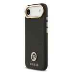 Apple iPhone 17 Air Kılıf Guess Orjinal Lisanslı M-safe Şarj Özellikli Grained Yazı ve Taşlı 4G Logolu Kapak