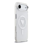 Apple iPhone 17 Air Kılıf Guess Orjinal Lisanslı M-safe Şarj Özellikli IML Baskılı Üçgen Logolu Metal Kamera Çerçeveli Kapak
