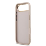Apple iPhone 17 Air Kılıf Guess Orjinal Lisanslı M-safe Şarj Özellikli Gold Metal Kamera Çerçeveli Taşlı Üçgen Logo 4G Desenli Kapak