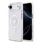 Apple iPhone 17 Air Kılıf Guess Orjinal Lisanslı M-safe Şarj Özellikli IML Baskılı Üçgen Logolu Metal Kamera Çerçeveli Kapak