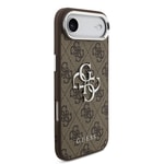 Apple iPhone 17 Air Kılıf Guess Orjinal Lisanslı Gümüş Metal Kamera Çerçeveli 4G Desenli Metal Büyük 4G ve Yazı Logolu Kapak