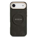 Apple iPhone 17 Air Kılıf Guess Orjinal Lisanslı M-safe Şarj Özellikli Sıcak Baskılı Yazı Logolu PU Deri Peony Kapak
