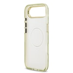 Apple iPhone 17 Air Kılıf Guess Orjinal Lisanslı M-safe Şarj Özellikli Simli Çiçek Desenli Metal Kamera Çerçeveli Üçgen Logolu Kapak