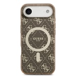 Apple iPhone 17 Air Kılıf Guess Orjinal Lisanslı M-safe Şarj Özellikli IML Baskılı Klasik Logolu 4G Desenli Kapak