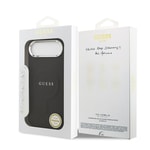 Apple iPhone 17 Air Kılıf Guess Orjinal Lisanslı M-safe Şarj Özellikli Klasik Yazı Logolu PU Deri Kapak