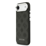 Apple iPhone 17 Air Kılıf Guess Orjinal Lisanslı M-safe Şarj Özellikli Sıcak Baskılı Klasik Yazı Logolu PU Deri Peony Kapak