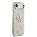 Apple iPhone 17 Air Kılıf Guess Orjinal Lisanslı 4G Büyük Metal Kamera Çerçeveli ve Logolu Glitter Kapak