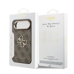 Apple iPhone 17 Air Kılıf Guess Orjinal Lisanslı Gold Metal Kamera Çerçeveli 4G Desenli Metal Büyük 4G ve Yazı Logolu Kapak