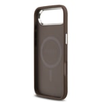 Apple iPhone 17 Air Kılıf Guess Orjinal Lisanslı M-safe Şarj Özellikli Gümüş Metal Kamera Çerçeveli Üçgen Logo 4G Desenli Kapak