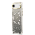 Apple iPhone 17 Air Kılıf Guess Orjinal Lisanslı M-safe Şarj Özellikli 4G Desenli Simli Silikon Kapak