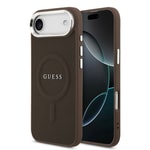 Apple iPhone 17 Air Kılıf Guess Orjinal Lisanslı M-safe Şarj Özellikli Klasik Yazı Logolu PU Deri Kapak
