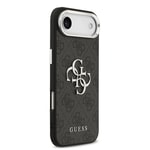 Apple iPhone 17 Air Kılıf Guess Orjinal Lisanslı Gümüş Metal Kamera Çerçeveli 4G Desenli Metal Büyük 4G ve Yazı Logolu Kapak