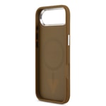 Apple iPhone 17 Air Kılıf Guess Orjinal Lisanslı M-safe Şarj Özellikli PU Deri Metal Kamera Çerçeveli Üçgen Logolu Kapak