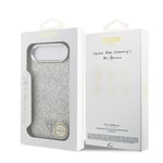 Apple iPhone 17 Air Kılıf Guess Orjinal Lisanslı M-safe Şarj Özellikli Metal Kamera Çerçeveli Üçgen Logolu Glitter Kapak