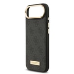 Apple iPhone 17 Air Kılıf Guess Orjinal Lisanslı M-safe Şarj Özellikli 4G Desenli PU Metal Plaka Klasik Logolu Kapak