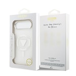Apple iPhone 17 Air Kılıf Guess Orjinal Lisanslı M-safe Şarj Özellikli IML Baskılı Üçgen Logolu Metal Kamera Çerçeveli Kapak