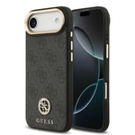 Apple iPhone 17 Air Kılıf Guess Orjinal Lisanslı M-safe Şarj Özellikli Gold Metal Kamera Çerçeveli Taşlı 4G Logolu Kapak
