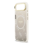 Apple iPhone 17 Air Kılıf Guess Orjinal Lisanslı M-safe Şarj Özellikli 4G Desenli Simli Silikon Kapak