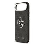 Apple iPhone 17 Air Kılıf Guess Orjinal Lisanslı Gümüş Metal Kamera Çerçeveli 4G Desenli Metal Büyük 4G ve Yazı Logolu Kapak