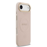 Apple iPhone 17 Air Kılıf Guess Orjinal Lisanslı M-safe Şarj Özellikli Sıcak Baskılı Yazı Logolu PU Deri Peony Kapak