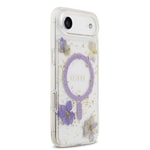 Apple iPhone 17 Air Kılıf Guess Orjinal Lisanslı M-safe Şarj Özellikli Transparan Resin Flowers Kapak